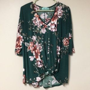 Filly Flair Women’s Floral Blouse Tunic Length